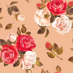 Red with white rose seamless pattern