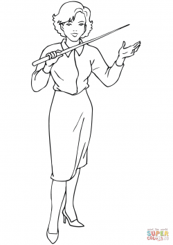 School Teacher with Pointer | Super Coloring