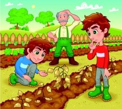 See plant farmer cartoon vector
