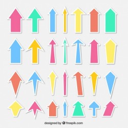 Set of colored arrow stickers