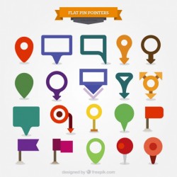 Set of colorful markers in flat design