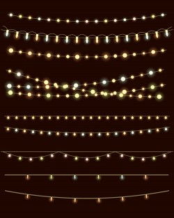 Shininy colored light bulb elements