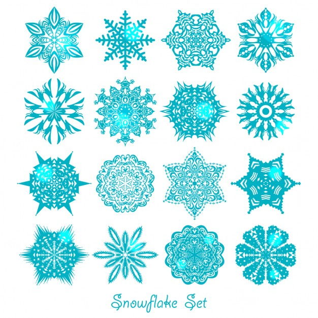 Snowflakes collection for christmas Vector | Free Download