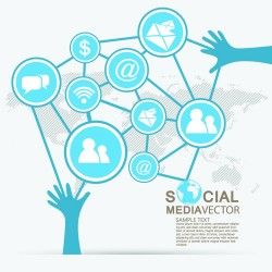 Social media information icon vector