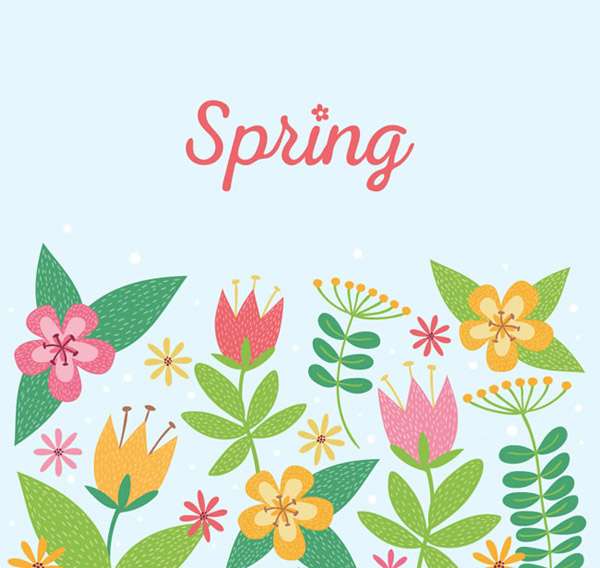 Spring Flower vector cartoon pictures