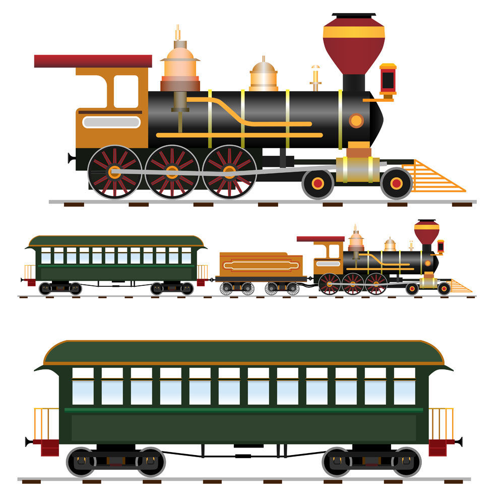Steam train vector design material