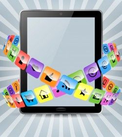 Tablet PC icon button vector