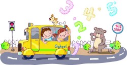 Take the school bus cartoon children vector