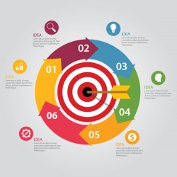 Target hit Infographics vector template 03