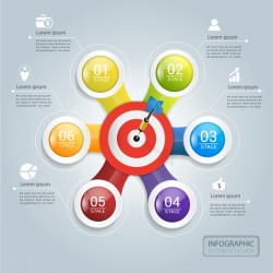 Target hit Infographics vector template 05