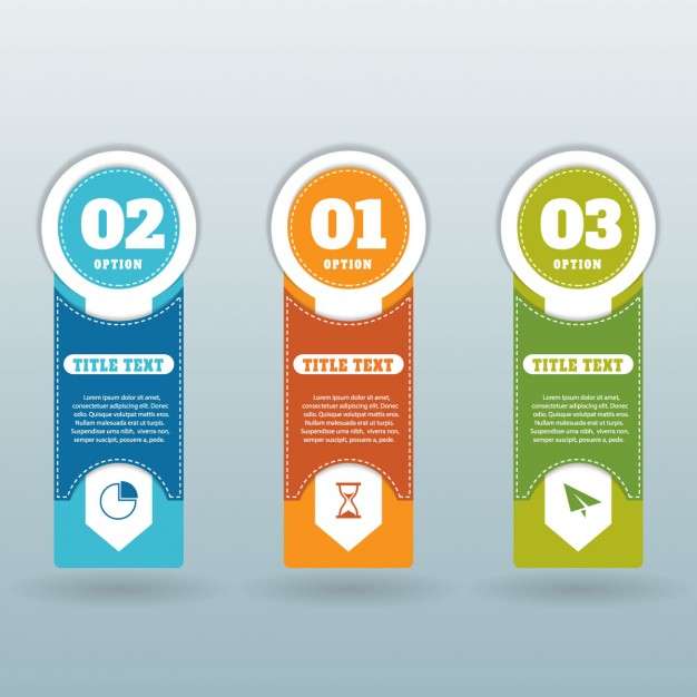Three banners tags for infographics