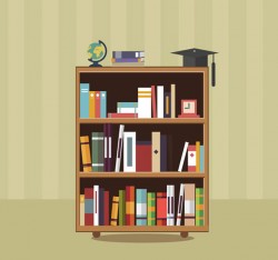 Three Bookshelf vector