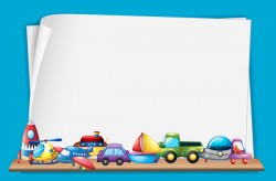 Toys with paper background vectors 04