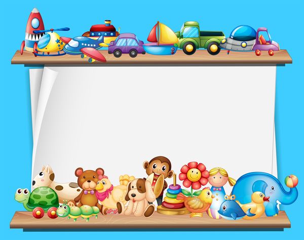 Toys with paper background vectors 06