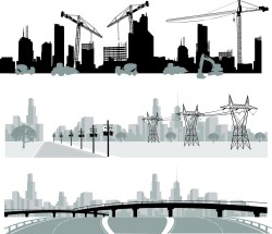 Urban Construction and wire column vector