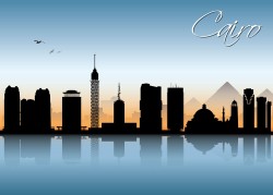 Urban Sea city building silhouettes