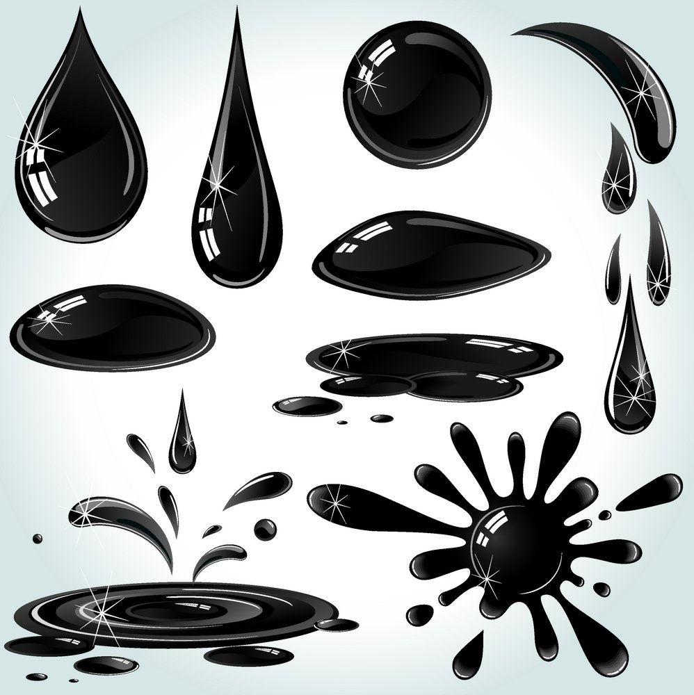 Various states of oil droplets vector