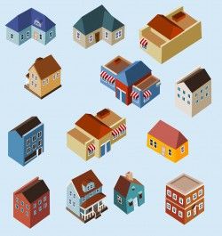 Vector city buildings icon