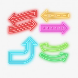 Vector neon arrows