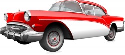 Vector red and white car vector