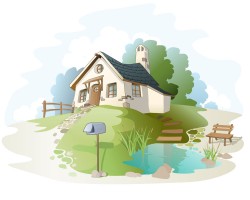 Villa Rural landscape vector