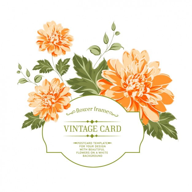 Vintage card flowers design