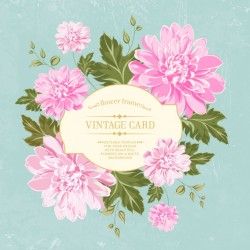 Vintage card flowers design