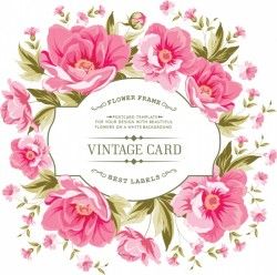 Vintage card flowers design