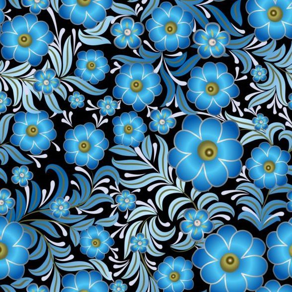 Vintage flower ornament pattern vectors set 03