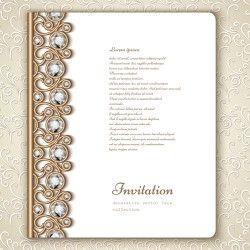 Vintage golden frames with diamond invitation vector 04