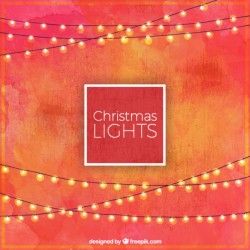 Watercolor background with christmas lights Vector | Free Download