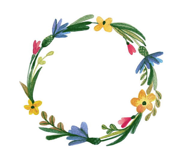 Watercolor wreath vector pictures