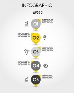 Yellow with black infographic vector template set 23