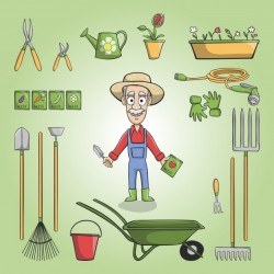 A farmer with his tools