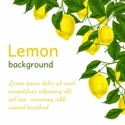 Background with watercolor lemons