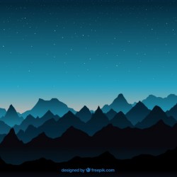 Blue landscape with mountains