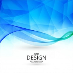 Blue polygonal background with wavy shapes