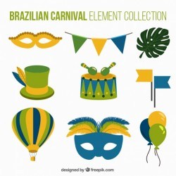 Brazilian carnival elements with green details