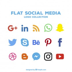 Collection of social networking icons in flat design