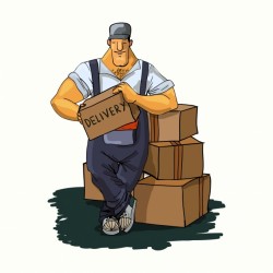 Delivery man background design