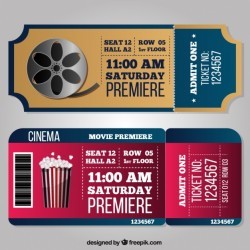 Fantastic cinema tickets in realistic style Vector