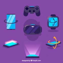 Flat virtual reality elements