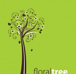 Floral Tree Vector Graphic