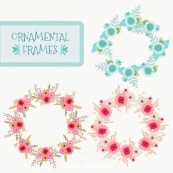Floral wreaths in vintage style
