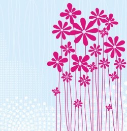 Flower meadow card Vector