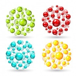 Four atomic spheres