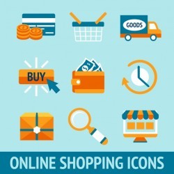 9 icons about online shopping