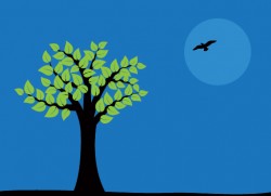 Night Tree Vector