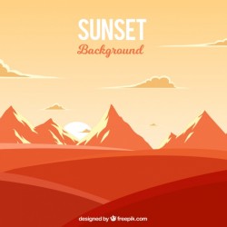 Orange landscape with mountains