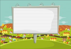Parque people with big billboard vector 02